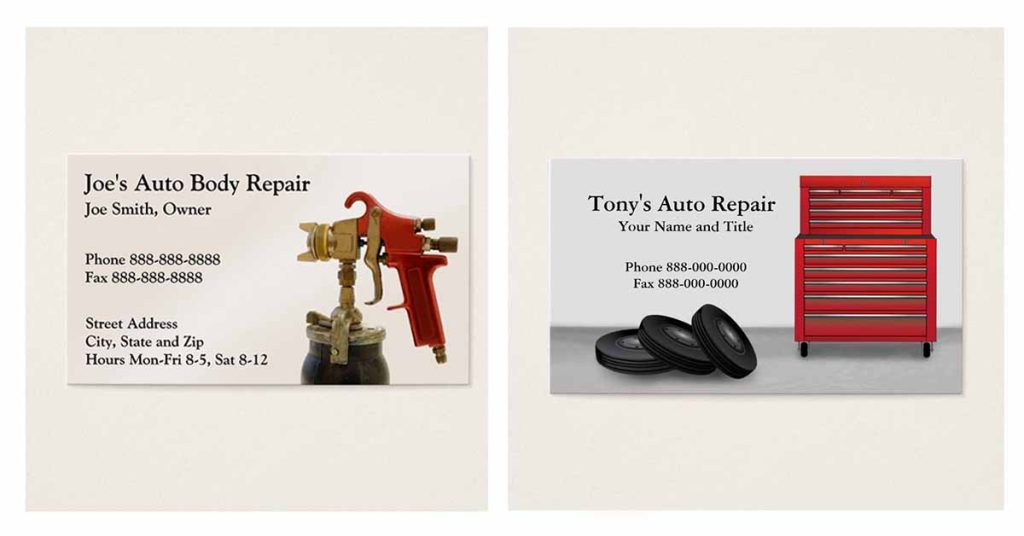 Auto Repair Business Cards