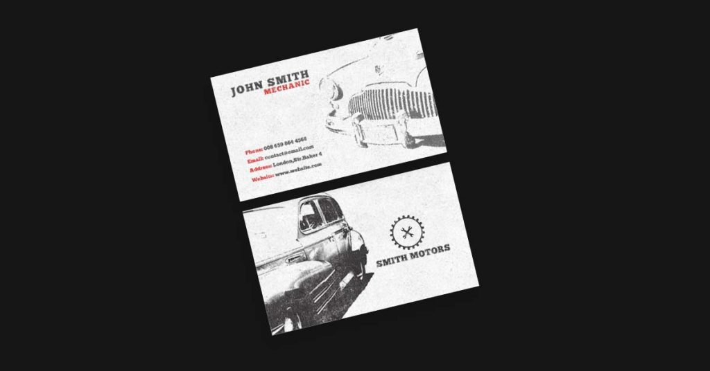 Mechanic Business Cards