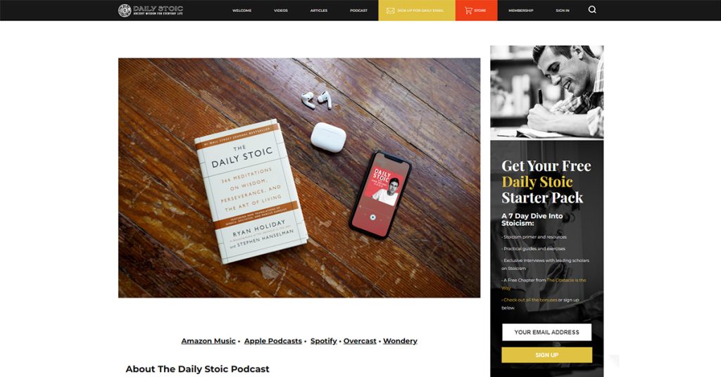 The Daily Stoic- Best Leadership Podcasts