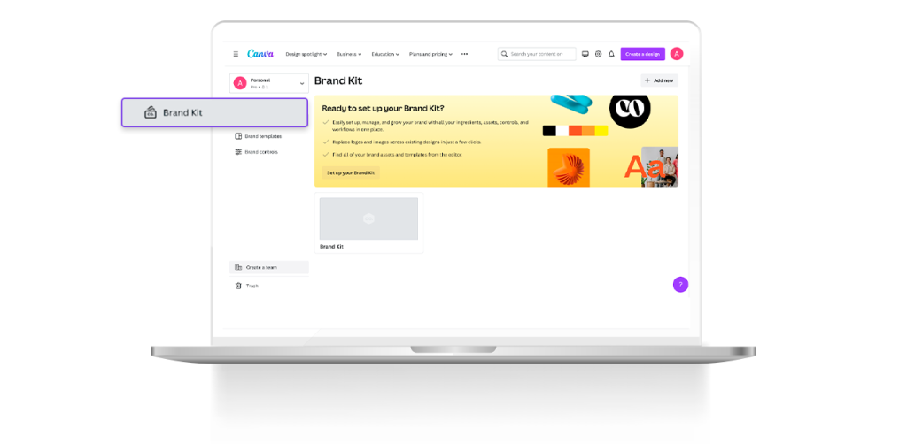step 2- access the Brand Kit feature