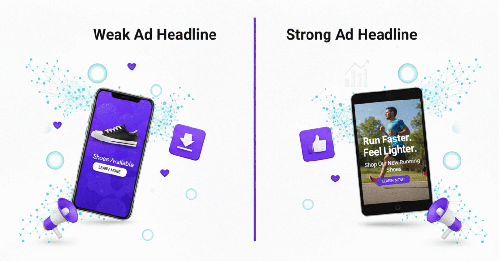 weak vs strong ad headline